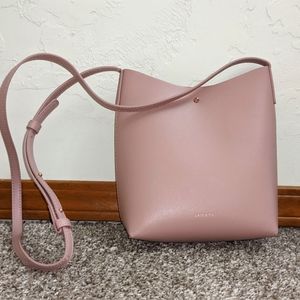 Samara blush pink bucket crossbody purse
